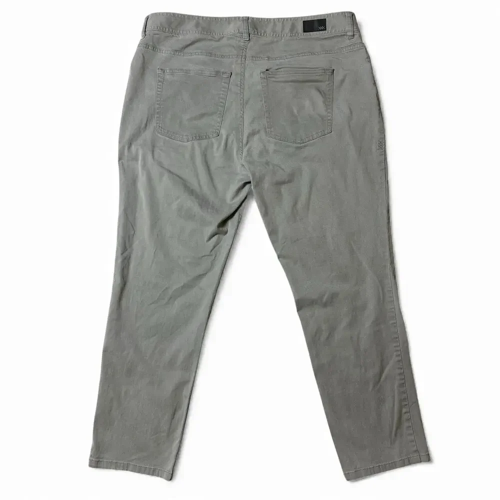 Rhone Everyday Twill 5-Pocket Pants Mens Actual Size 37x28 Gray Chino Slim Fit